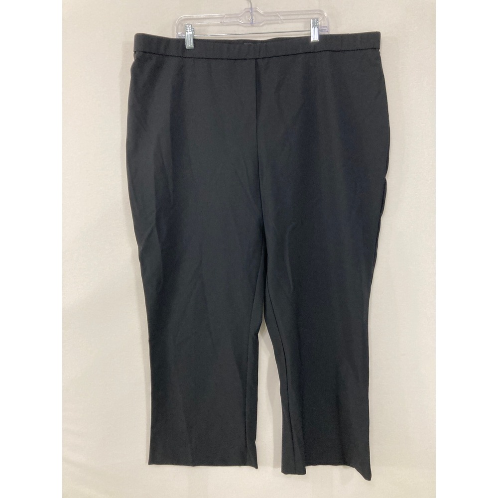New Jones New York Kick Flare‎ Pants 3X Black Stretch Cropped Trousers